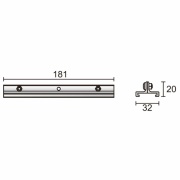 3-Phasen Schienensystem, D Line Abhängeverbindungswinkel, Fenstergrau RAL 7040