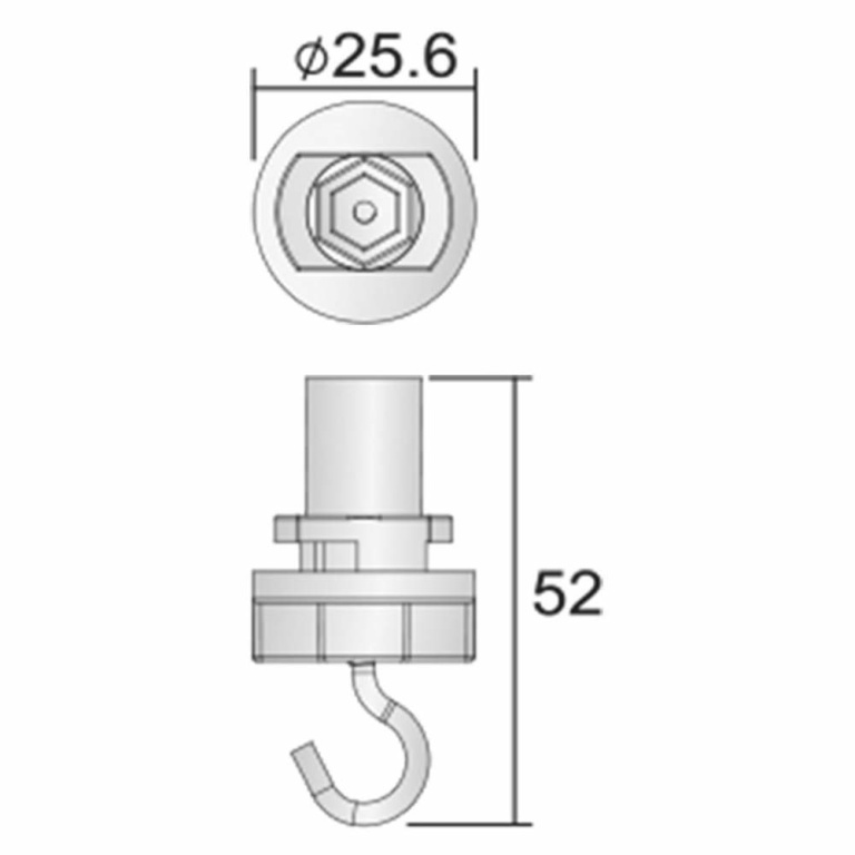 Deko-Light 3-Phasen Schienensystem, D Line Schilderhaken, Fenstergrau RAL 7040