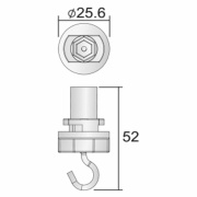 3-Phasen Schienensystem, D Line Schilderhaken, Graphitschwarz RAL 9011