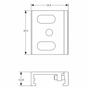 3-Phasen Schienensystem, D Line Montagehalter Deckenbefestigung Flex, Fenstergrau RAL 7040