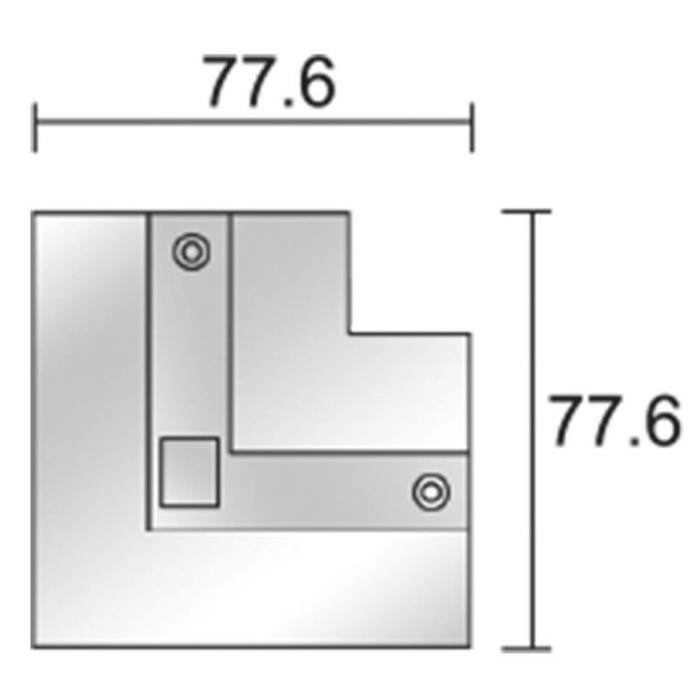 Deko-Light 3-Phasen Schienensystem, D Line Abdeckblende 90°-Verbinder, Verkehrsweiß RAL 9016