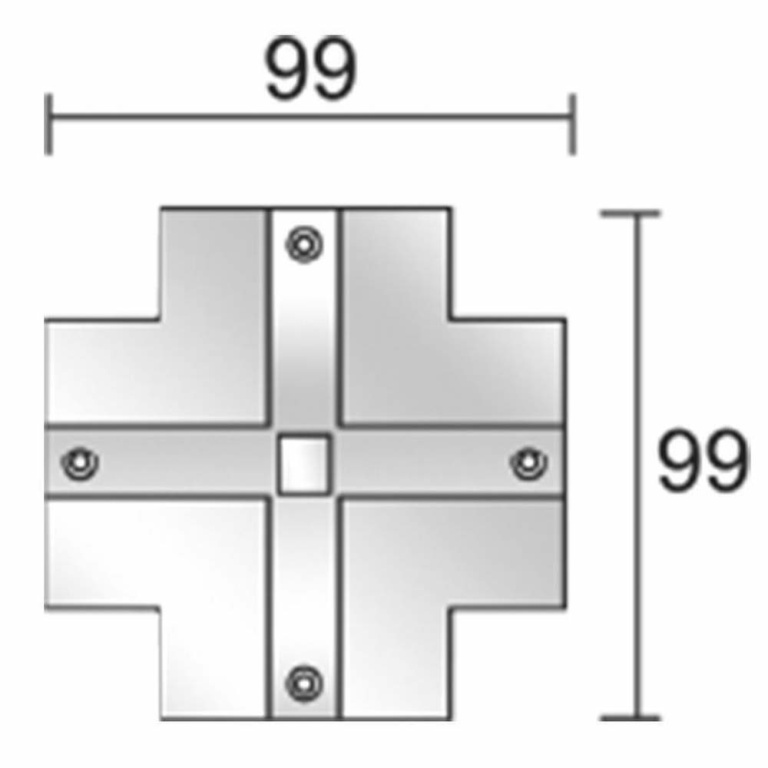 Deko-Light 3-Phasen Schienensystem, D Line Abdeckblende X-Verbinder, Verkehrsweiß RAL 9016