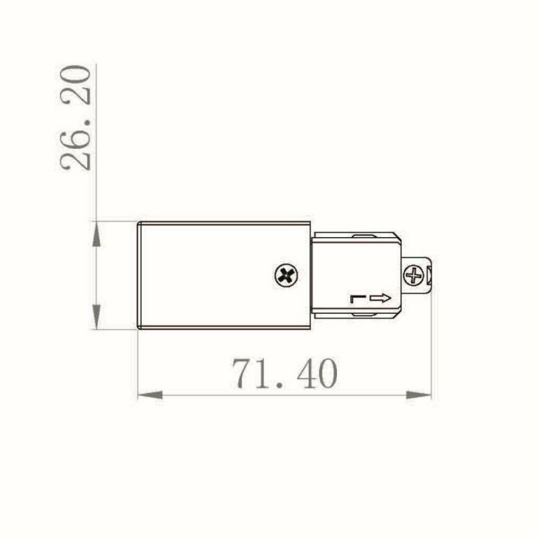 Deko-Light 1-Phasen Schienensystem, D One Einspeiser, links, weiß, Weiß, 220-240 V/AC