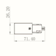 1-Phasen Schienensystem, D One Einspeiser, links, weiß, Weiß, 220-240 V/AC