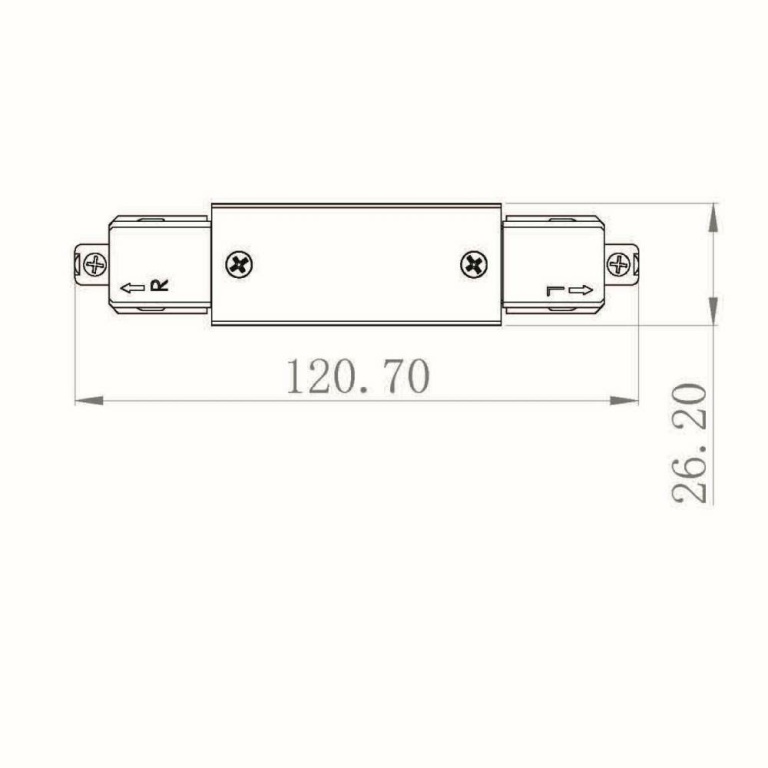 Deko-Light 1-Phasen Schienensystem, D One Längsverbinder mit Einspeisemöglichkeit links-rechts, schwarz, Schwar