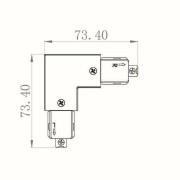 1-Phasen Schienensystem, D One 90°-Verbinder, links, weiß, Weiß, 220-240 V/AC