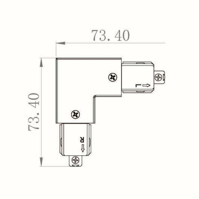 Deko-Light 1-Phasen Schienensystem, D One 90°-Verbinder, rechts, weiß, Weiß, 220-240 V/AC