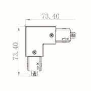 1-Phasen Schienensystem, D One 90°-Verbinder, rechts, weiß, Weiß, 220-240 V/AC