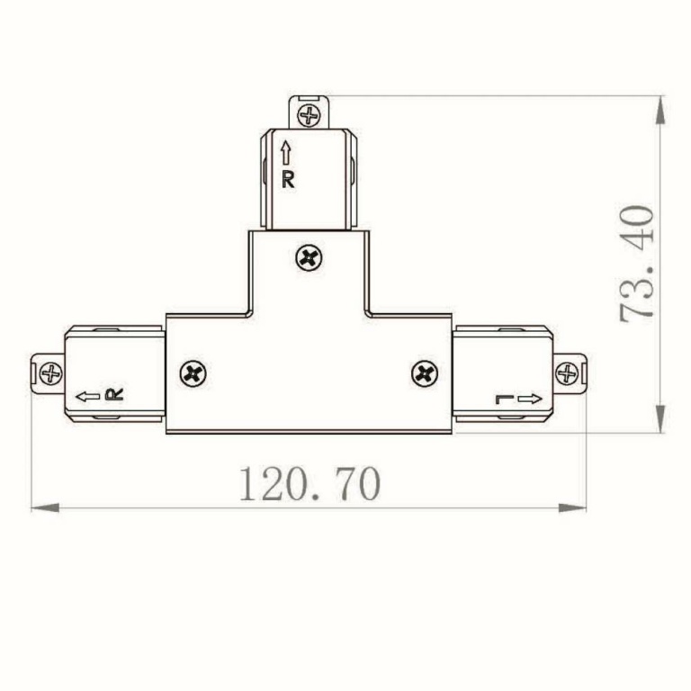 Deko-Light 1-Phasen Schienensystem, D One T-Verbinder, links-rechts-rechts, weiß, Weiß, 220-240 V/AC