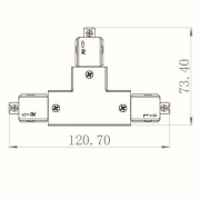 1-Phasen Schienensystem, D One T-Verbinder, links-rechts-rechts, weiß, Weiß, 220-240 V/AC