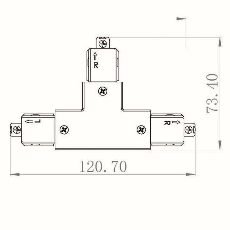 Deko-Light 1-Phasen Schienensystem, D One T-Verbinder, rechts-rechts-links, weiß, Weiß, 220-240 V/AC