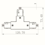 1-Phasen Schienensystem, D One T-Verbinder, rechts-rechts-links, weiß, Weiß, 220-240 V/AC