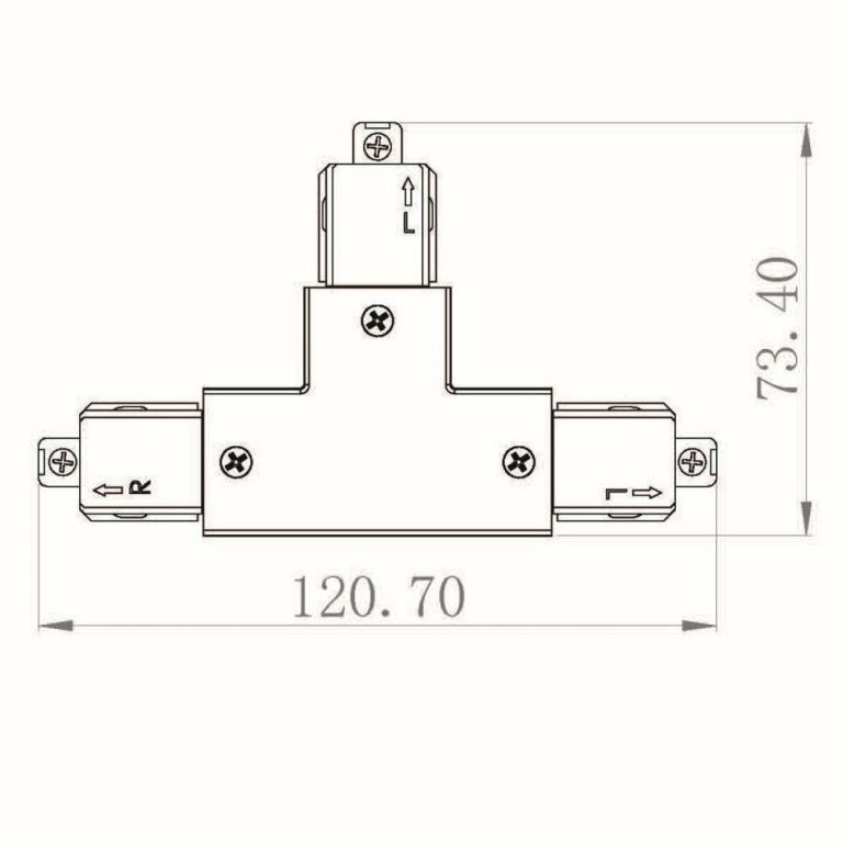 Deko-Light 1-Phasen Schienensystem, D One T-Verbinder, links-links-rechts, weiß, Weiß, 220-240 V/AC