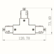 1-Phasen Schienensystem, D One T-Verbinder, links-links-rechts, schwarz, Schwarz, 220-240 V/AC