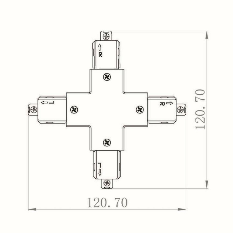 Deko-Light 1-Phasen Schienensystem, D One X-Verbinder, weiß, Verkehrsweiß RAL 9016, 220-240 V/AC