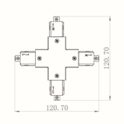 1-Phasen Schienensystem, D One X-Verbinder, schwarz, Graphitschwarz RAL 9011, 220-240 V/AC