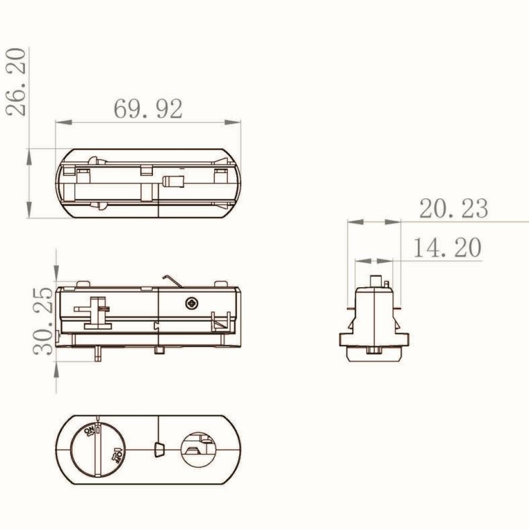 Deko-Light 1-Phasen Schienensystem, D One 1-Phasen Adapter für Leuchtenmontage inkl. Montagezubehör, weiß, Verk