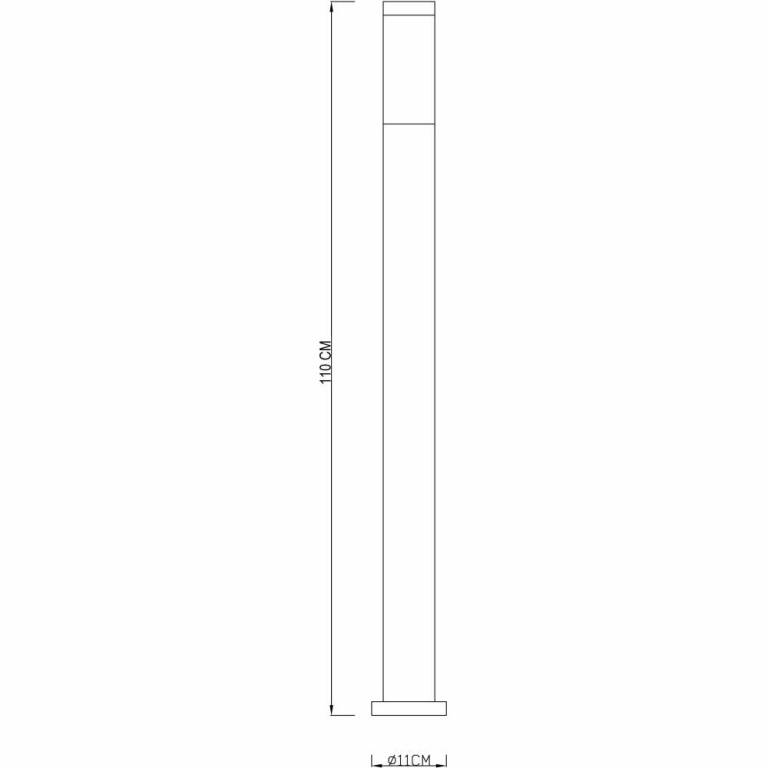 Deko-Light Pollerleuchte, Nova 1100 mm, 1x max. 40 W E27, Silber, 220-240 V/AC, 50 / 60 Hz