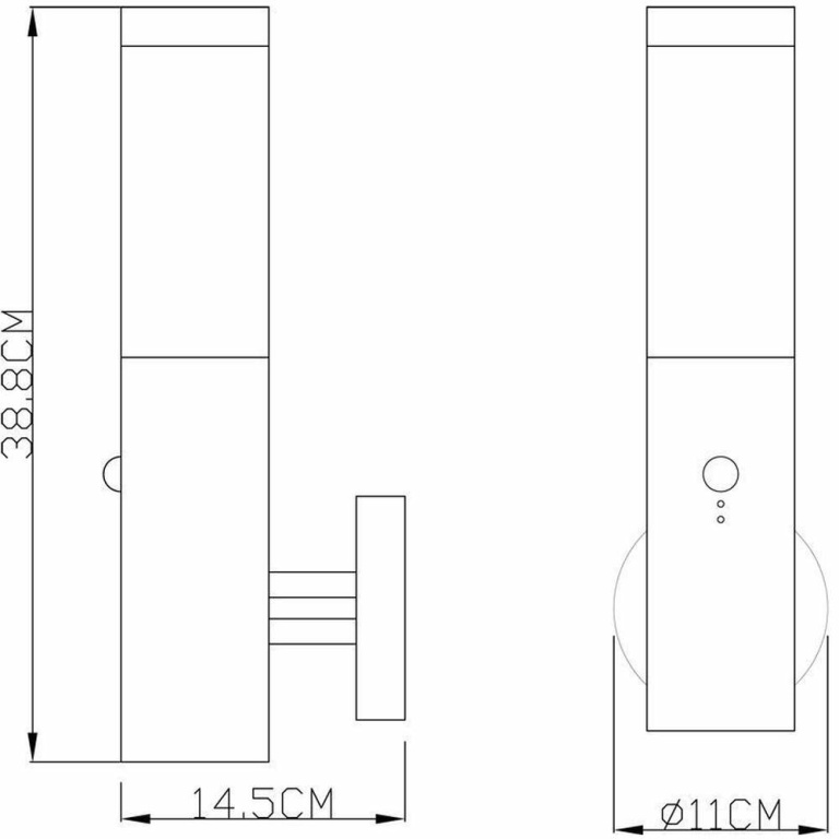 Deko-Light Wandaufbauleuchte, Nova II Motion, 1x max. 40 W E27, Silber, 220-240 V/AC, 50 / 60 Hz