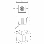 Bodeneinbauleuchte, Square COB I, 7,7 W, 3000 K, Silber, 220-240 V/AC, 50 / 60 Hz