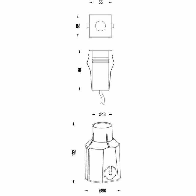 Deko-Light Bodeneinbauleuchte, Easy Square II, 3,5 W, RGB, Silber, Spannungskonstant, 24 V/DC