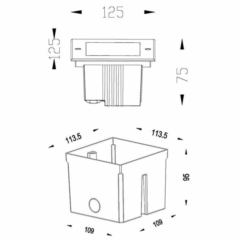 Deko-Light Bodeneinbauleuchte, Square II, 3,2 W, 3000 K, Silber, 220-240 V/AC, 50 / 60 Hz