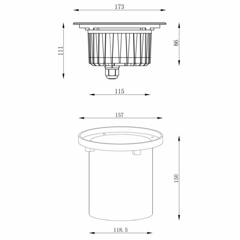 Deko-Light Bodeneinbauleuchte, HP I, 7,6 W, 3000 K, Silber, 220-240 V/AC, 50 / 60 Hz