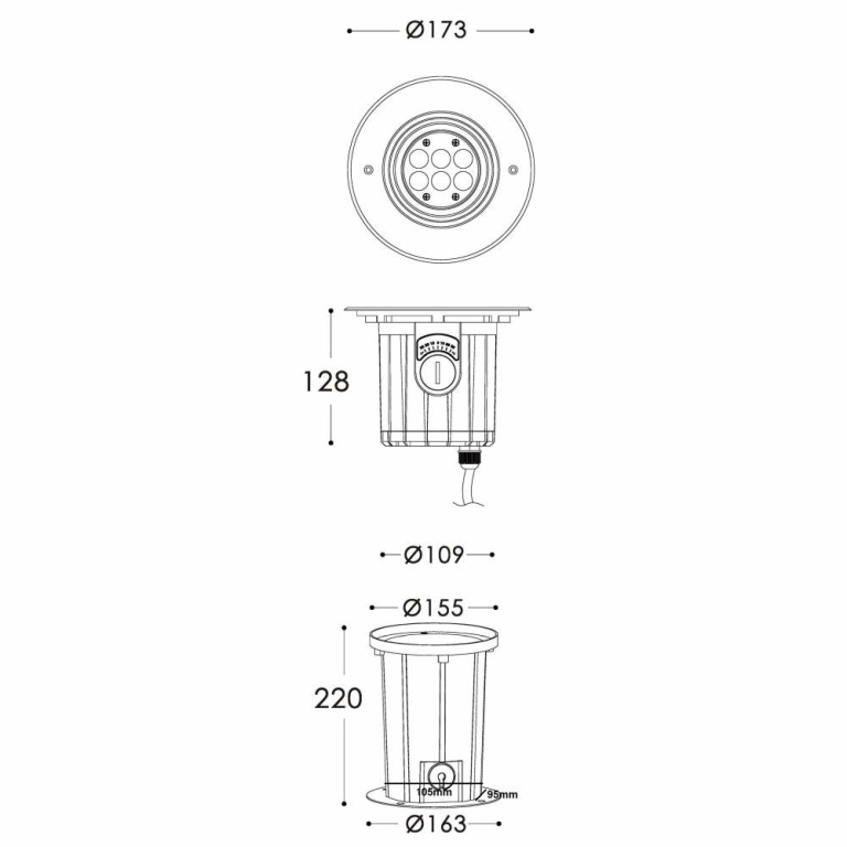 Deko-Light Bodeneinbauleuchte, Soft Flex, 9 W, 3000 K, Silber, 220-240 V/AC, 50 / 60 Hz