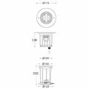 Bodeneinbauleuchte, Soft Flex, 9 W, 3000 K, Silber, 220-240 V/AC, 50 / 60 Hz