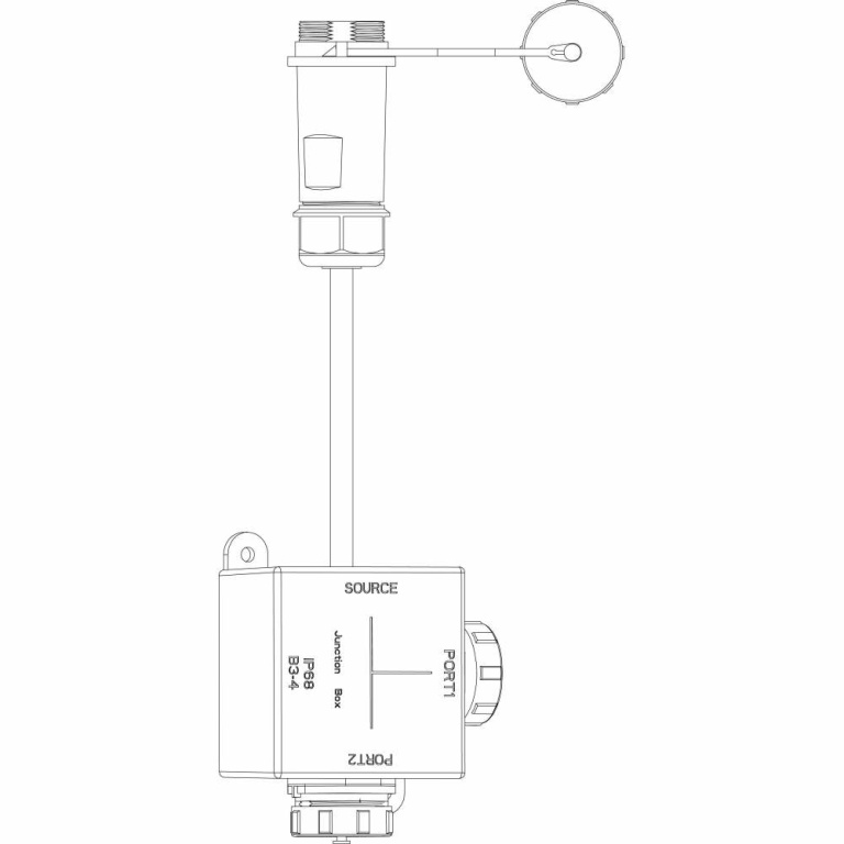 Deko-Light Elektrisches Montagezubehör, Weipu Verteilerbox 4-polig, Tiefe: 57 mm, Breite: 57 mm, Höhe: 38 mm