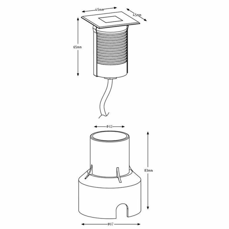 Deko-Light Bodeneinbauleuchte, Basic Square I, 0,6 W, 3000 K, Silber, Spannungskonstant, 24 V/DC