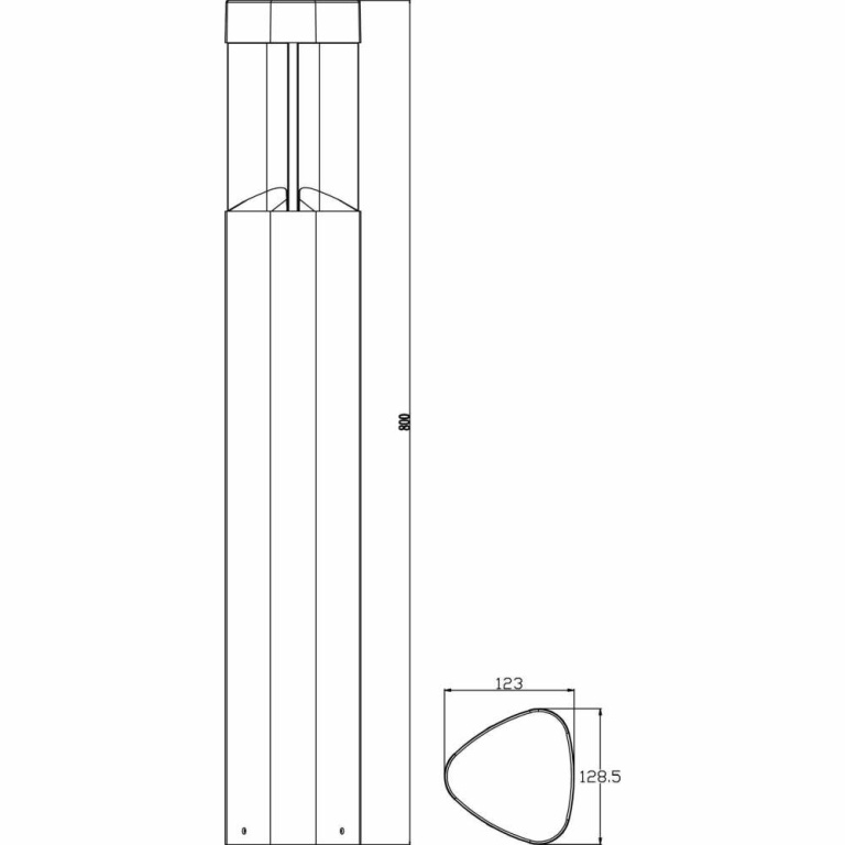 Deko-Light Pollerleuchte, Trila II 800 mm, 6,6 W, 3000 K, Grau, 220-240 V/AC, 50 / 60 Hz