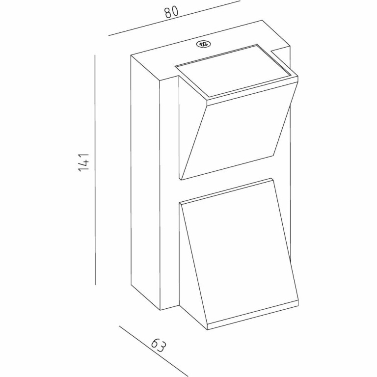 Deko-Light Wandaufbauleuchte, Agudo II Up and Down, 3,5 W, 3000 K, Anthrazit, 220-240 V/AC, 50 / 60 Hz