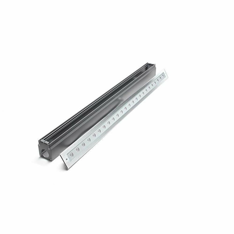 Deko-Light Bodeneinbauleuchte, Line VI, 42,8 W, RGB, Silber, Spannungskonstant, 24 V/DC