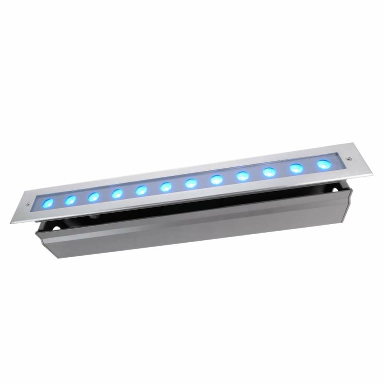 Deko-Light Bodeneinbauleuchte, Line V, 21,6 W, RGB, Silber, Spannungskonstant, 24 V/DC