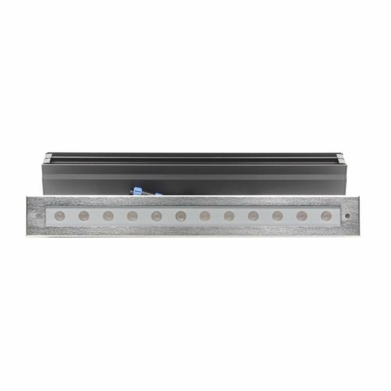 Deko-Light Bodeneinbauleuchte, Line V, 21,6 W, RGB, Silber, Spannungskonstant, 24 V/DC