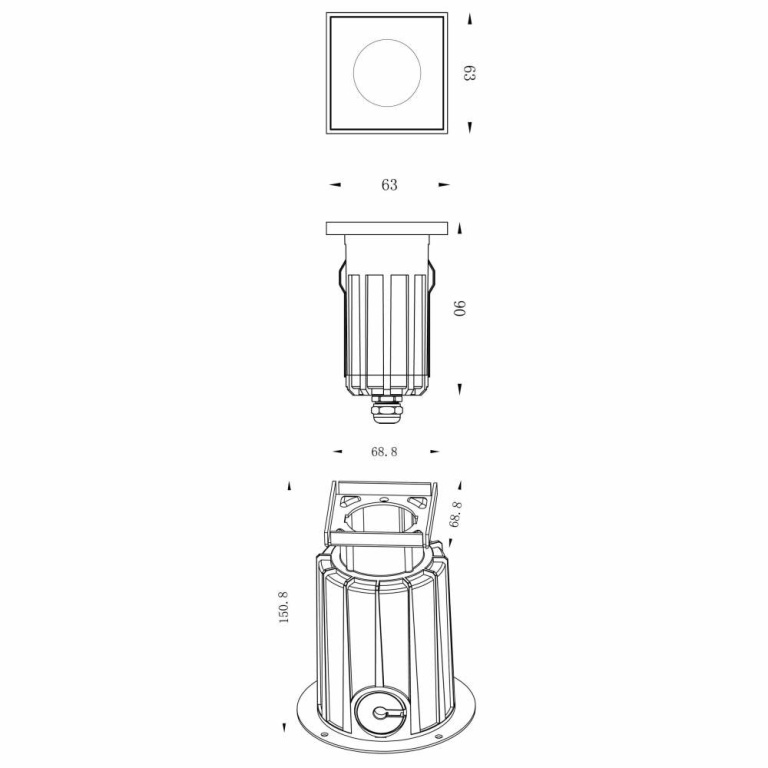 Deko-Light Bodeneinbauleuchte, NC COB I Eckig, 6 W, 3000 K, Schwarz, 220-240 V/AC, 50 / 60 Hz