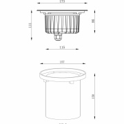 Bodeneinbauleuchte, Canum, 17 W, RGB, Silbe, Spannungskonstant, 24 V/DC