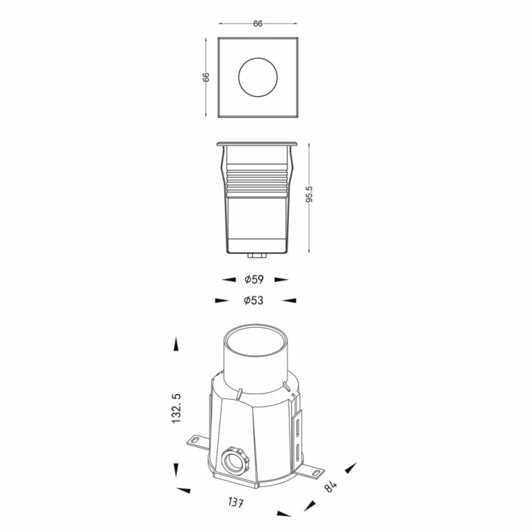 Deko-Light Bodeneinbauleuchte, Easy COB Square III, 5,5 W, 3000 K, Silber, Spannungskonstant, 24 V/DC