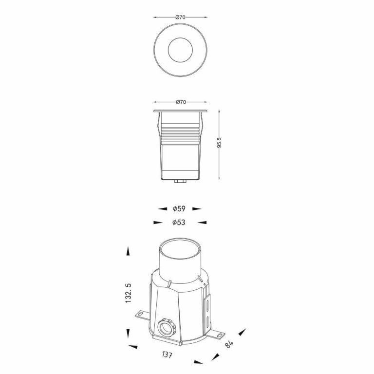 Deko-Light Bodeneinbauleuchte, Easy COB Round III, 5,5 W, 3000 K, Silber, Spannungskonstant, 24 V/DC