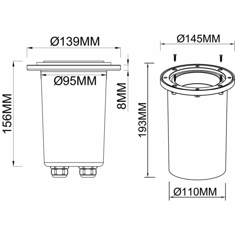 Deko-Light Bodeneinbauleuchte, Pavo Rund Set, 1x max. 9 W GU10, Silber, 220-240 V/AC, 50 / 60 Hz