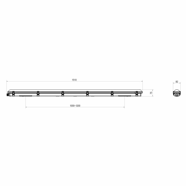 Deko-Light Feuchtraumleuchte, Tri Proof Basic, 55 W, 4000 K, 220-240 V/AC, 50 / 60 Hz