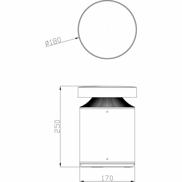 Deko-Light Pollerleuchte, Faro 25, 24 W, DALI, 3000 K, grau, 200-240 V/AC, 50 / 60 Hz