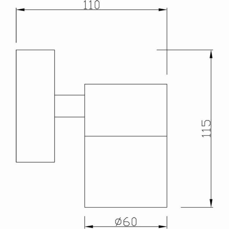 Deko-Light Wandaufbauleuchte, Zilly Down, 1x max. 35 W GU10, Silber, 220-240 V/AC, 50 / 60 Hz