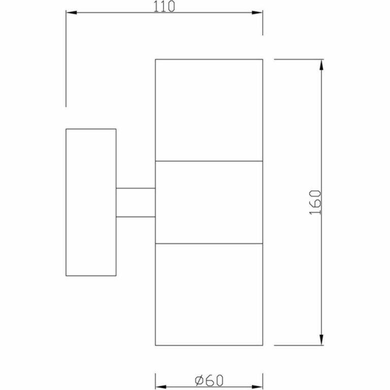 Deko-Light Wandaufbauleuchte, Zilly Up and Down, 2x max. 35 W GU10, Silber, 220-240 V/AC, 50 / 60 Hz