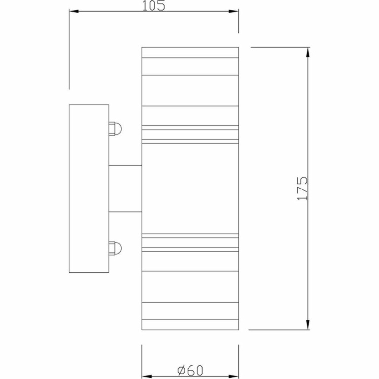 Deko-Light Wandaufbauleuchte, Zilly II Up and Down, 2x max. 35 W GU10, Silber, 220-240 V/AC, 50 / 60 Hz