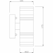 Wandaufbauleuchte, Zilly II Up and Down, 2x max. 35 W GU10, Silber, 220-240 V/AC, 50 / 60 Hz