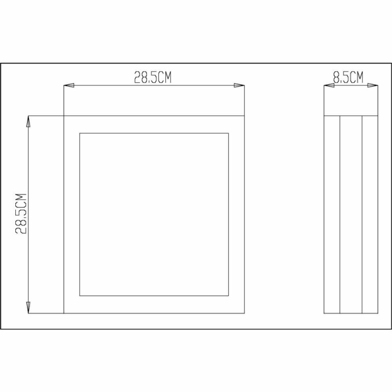 Deko-Light Wandaufbauleuchte, Scuti I Eckig, 2x max. 11 W E27, Silber, 220-240 V/AC, 50 / 60 Hz