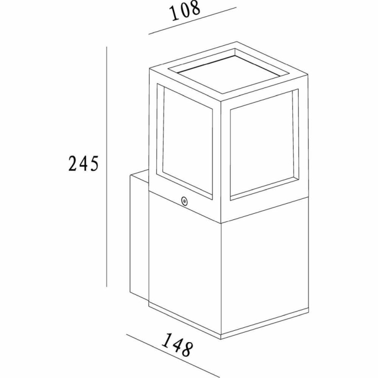 Deko-Light Wandaufbauleuchte, Facado A, 1x max. 20 W E27, Anthrazit, 220-240 V/AC, 50 / 60 Hz