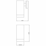 Wandaufbauleuchte, Zilly IV Down, 1x max. 18 W E27, Silber, 220-240 V/AC, 50 / 60 Hz